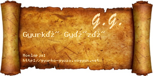 Gyurkó Győző névjegykártya